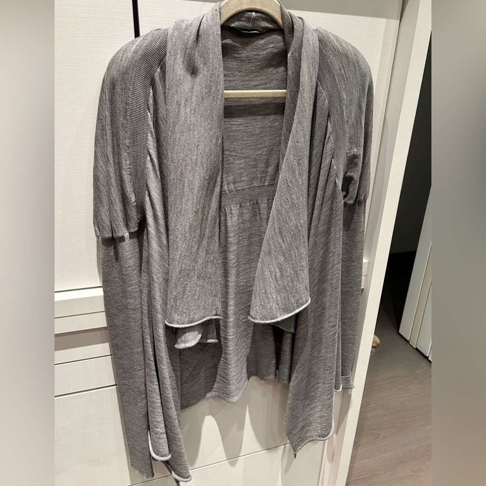 Alexander McQueen grey drape cardigan